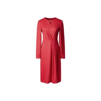 Yan Domain Long-Sleeved Dresses Women's Red