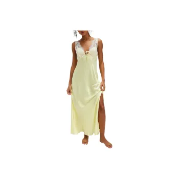 FREE PEOPLE Countryside Maxi Slip Slip Dresses Women's Yellow Cake/Yellow Cake