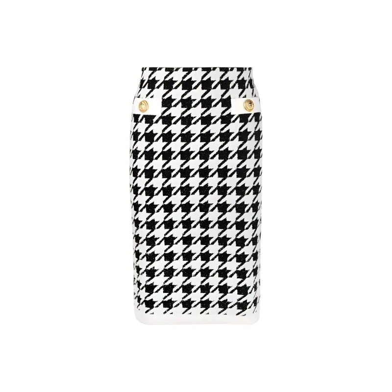 BALMAIN Casual Long Skirts Women's Black-0