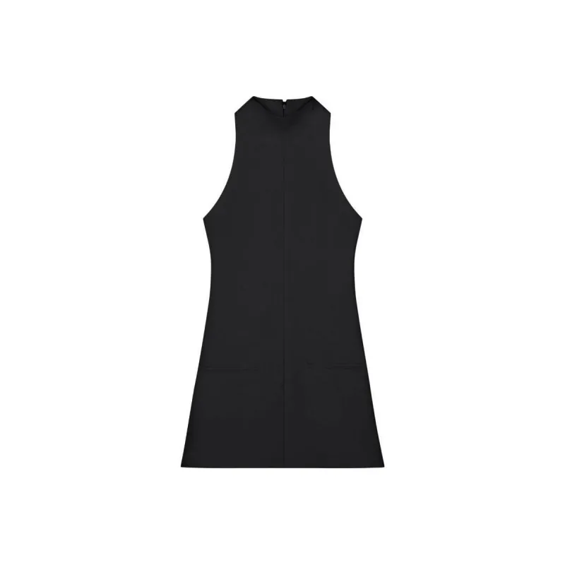 Courrèges Sleeveless Twill A Line Dress 'Black'-0