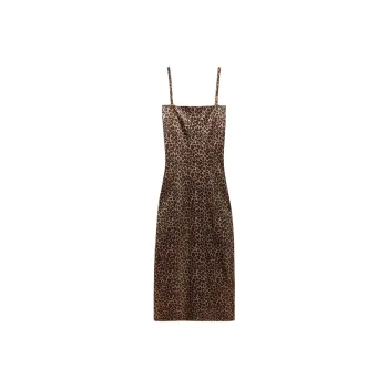 ZARA Slip Dresses Women's Leopard Print