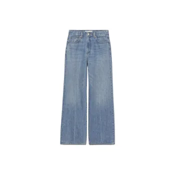 ARITZIA Denim Forum The Farrah Hi-Rise Wide Jean Jeans Women's Vintage Blue Crisscross Linen