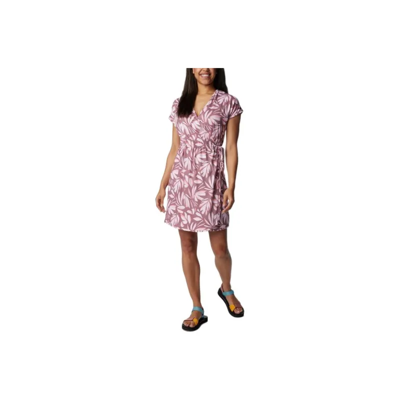 Columbia Women's Chill River™ Print Wrap Dress Short-Sleeved Dresses Women's Pink-0
