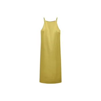 ZARA ZW Series Sleeveless Dress Women's Yellow Green