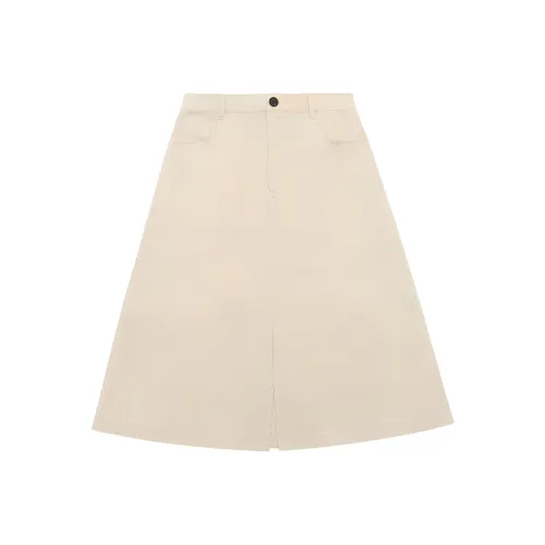 LI NING 1990 LADY L Series Casual Long Skirts Women's Light Milk Umber