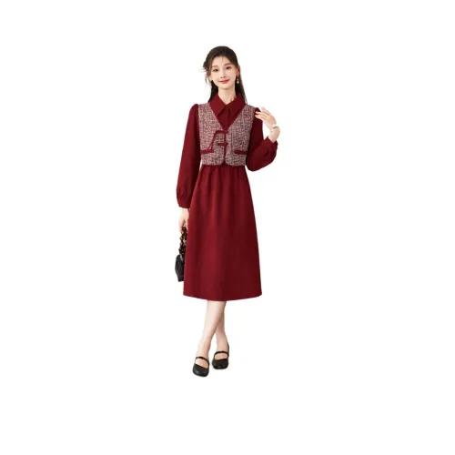Like The Age Of Water Long Sleeved Dress Regular Women's Red
