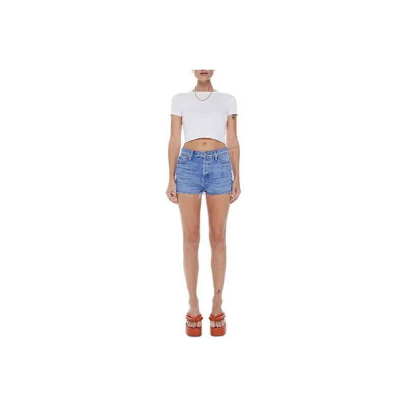 MOTHER Denim Shorts Women's Light Blue-0
