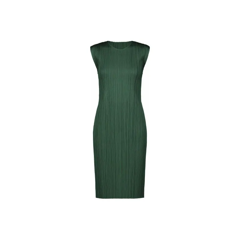 PLEATS PLEASE ISSEY MIYAKE Plissé effect Round neck Dress-0