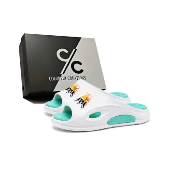 Colorful Creations EVA Cut Out Slip Resistant Abrasion Resistant Odor Resistant Quiet Slide Slippers Unisex