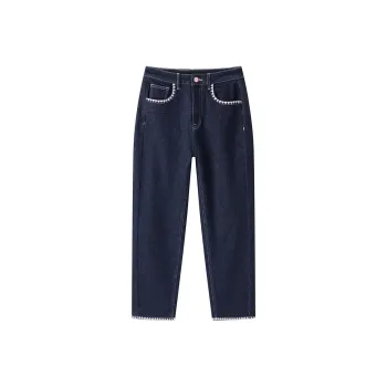 PEACEBIRD x CASPER Jeans Women's Denim Dark Blue