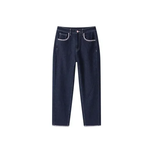 PEACEBIRD x CASPER Jeans Women's Denim Dark Blue