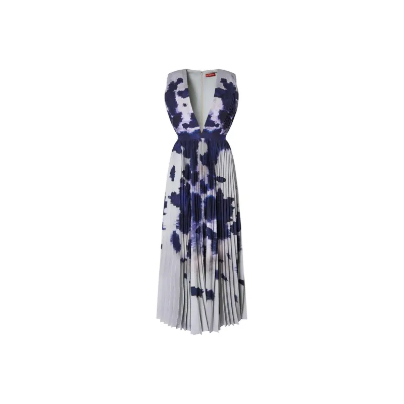 ALTUZARRA FW24 Sleeveless Dress Women's Blue White-0