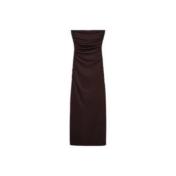 ZARA Sleeveless Dress Women's Dark Brown