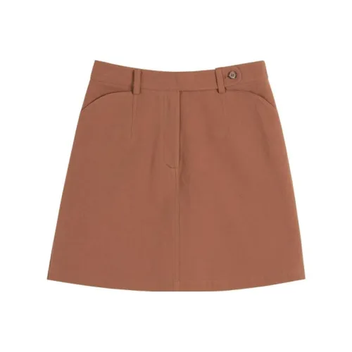 Miss Ha Ya Casual Short Skirts Women's Paint Palette Orange