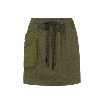 FENDI SS21 Denim Short Skirts Women's Green
