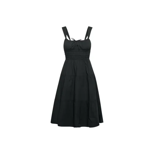 ARITZIA Sunday Best Martine Poplin Midi Dress Slip Dresses Women's Black