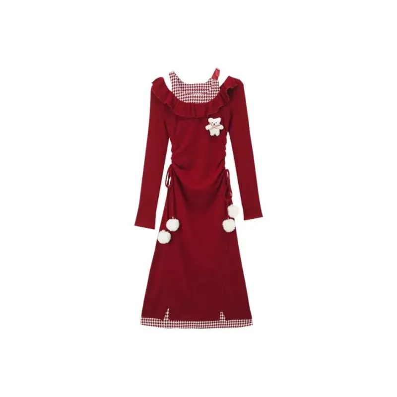 PUREIDOL Long Sleeved Dresses Women's-5