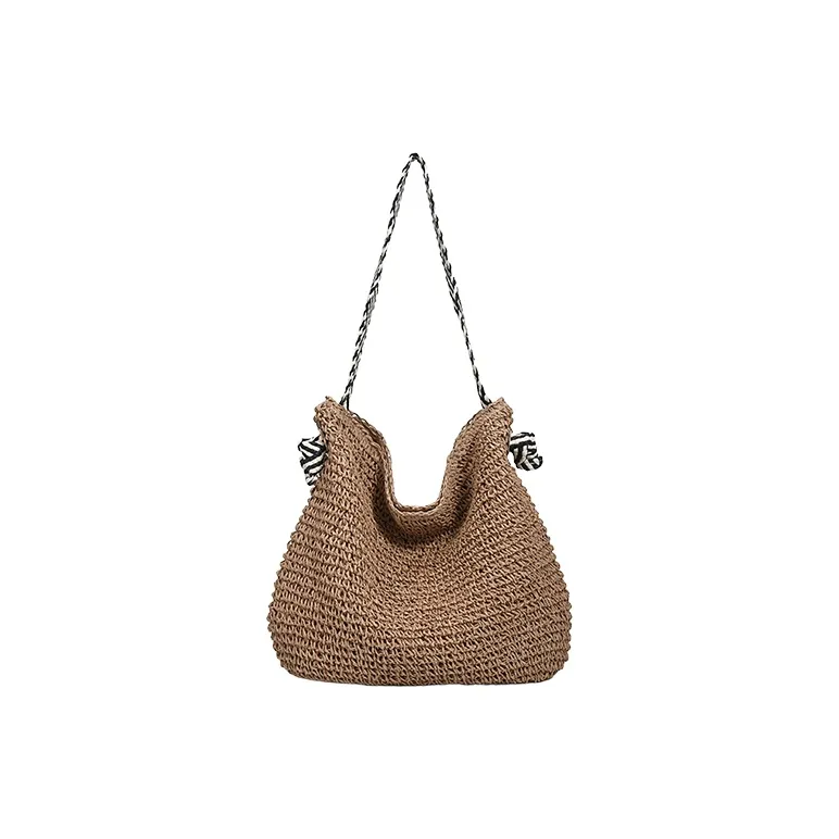 Yalu Straw Woven Crossbody Bag, Shoulder Bag Women's Ecru/Khaki-9