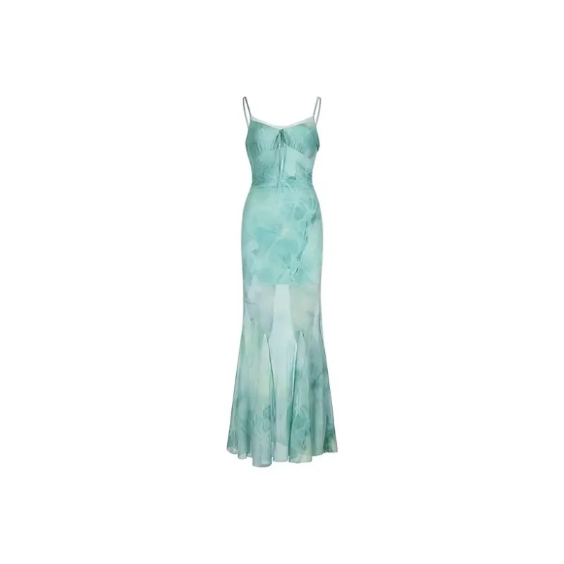HUINIAN Slip Dress Women's Cyan-0