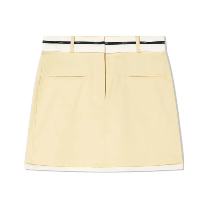 COVERINS Casual Short Skirts Women's Light Yellow-0