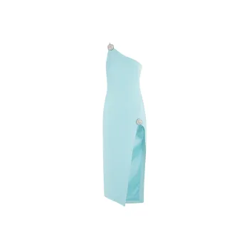 DAVID KOMA Embellished Bally One-Shoulder Midi Dress