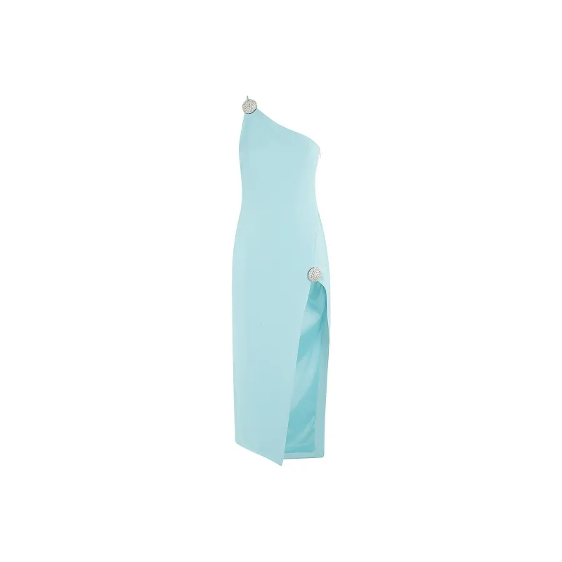 DAVID KOMA Embellished Bally One-Shoulder Midi Dress-0