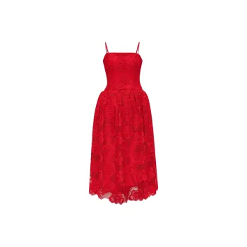 Self-portrait Lace Strapped Midi Dress