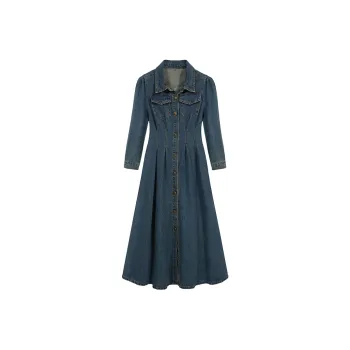 AHDO Long-Sleeved Dresses Women's Blue