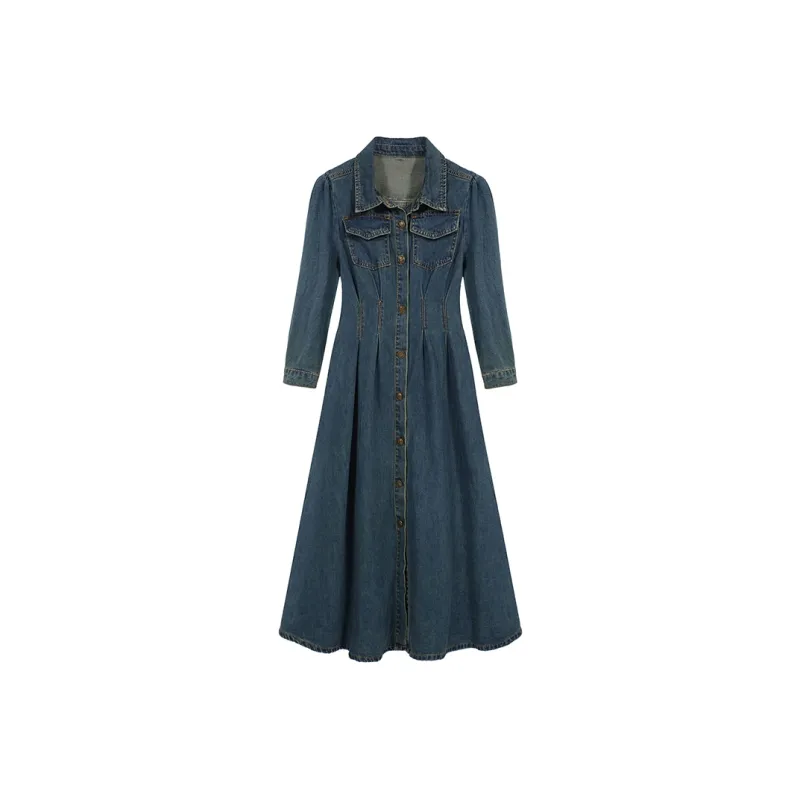AHDO Long-Sleeved Dresses Women's Blue-0