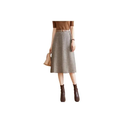 Still Quiet Casual Long Skirt Women's Coffee