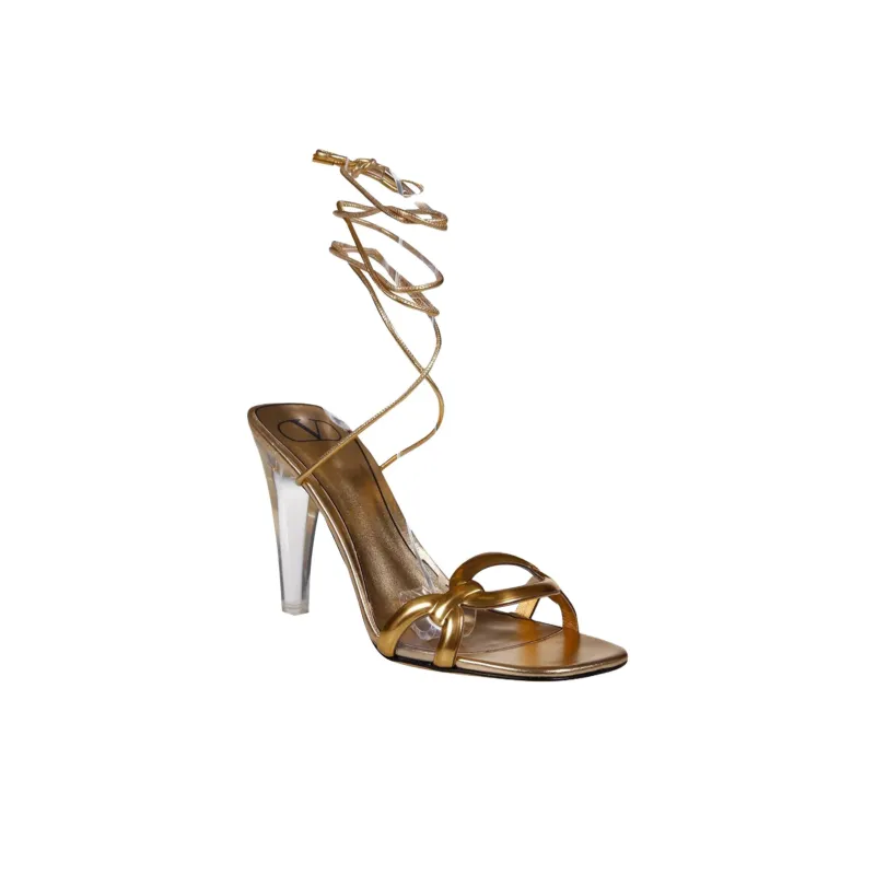 Valentino Chain 1967 One Strap Sandals Women's Gold-2