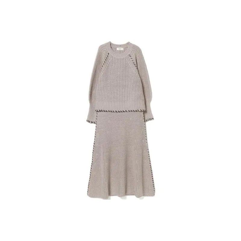 Beams Two Piece Skirt Sets Women's Greige-0