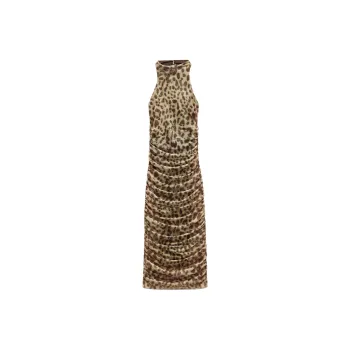 ZARA Sleeveless Dress Women's Leopard Print