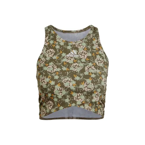 Adidas Sleeveless Sports Shirts Women's Dark Green