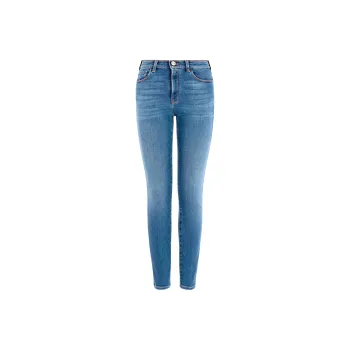 EMPORIO ARMANI Asv J20 High waisted Super skinny Leg Jeans In A Worn look Organic Stretch Denim