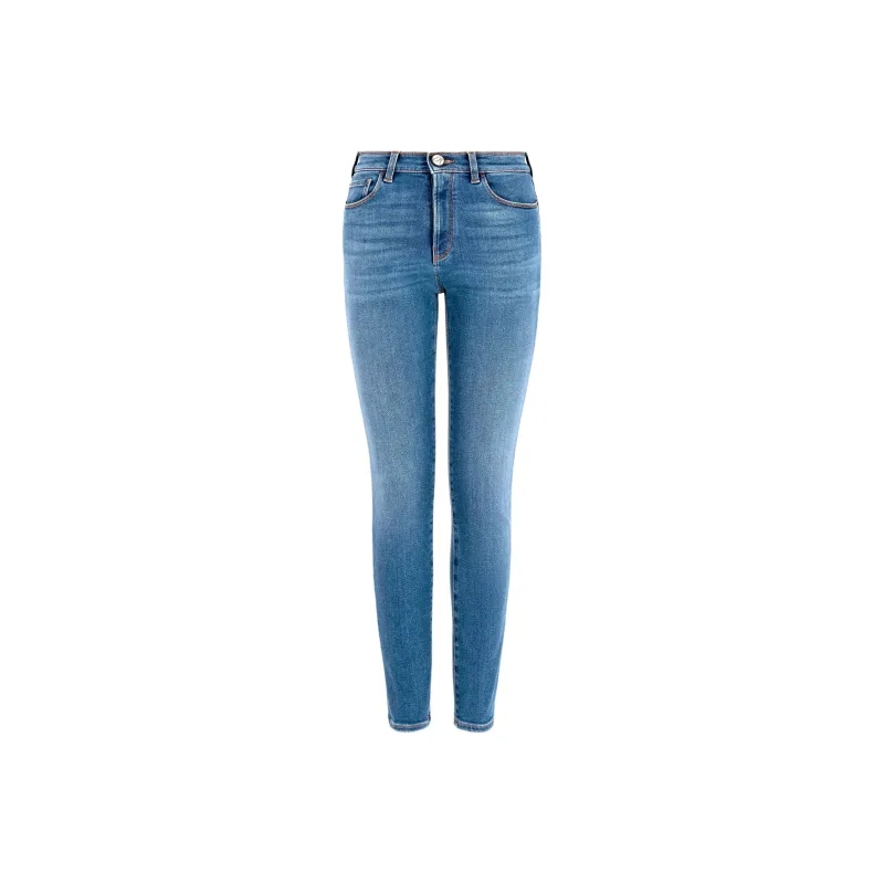 EMPORIO ARMANI Asv J20 High waisted Super skinny Leg Jeans In A Worn look Organic Stretch Denim-0