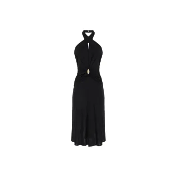 Elisabetta Franchi Logo plaque Midi Dress