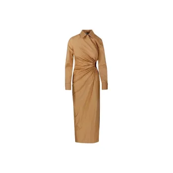 MaxMara Ruched Long Sleeved Shirt Dress