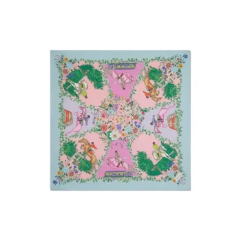 GUCCI Mulberry Silk Scarves Women's Blue