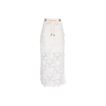 Zimmermann Raie Lace Flower Detailed Skirt