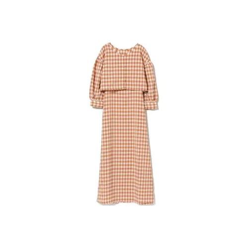 Beams Gingham Check Layered Dress Skirt Set Women's