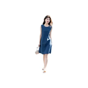 【dme】 Sleeveless Dress Women's Denim Blue