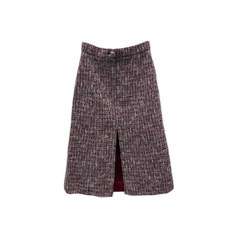 CHANEL 20K Knit Long Skirt Women's Multicolor-0