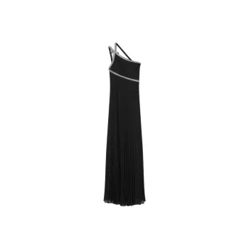 VERSACE One shoulder Crystal embellished Gown
