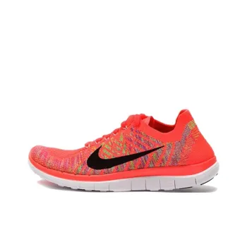 Nike Free 4.0 Anti Slip Wear Resistant Low Top Running Shoes Women's Orange Red