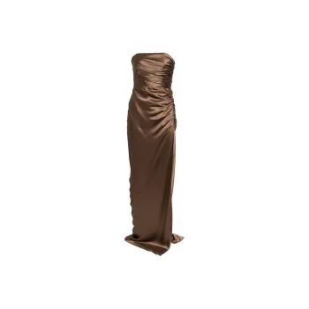 Michelle Mason Strapless Gathered Silk Gown