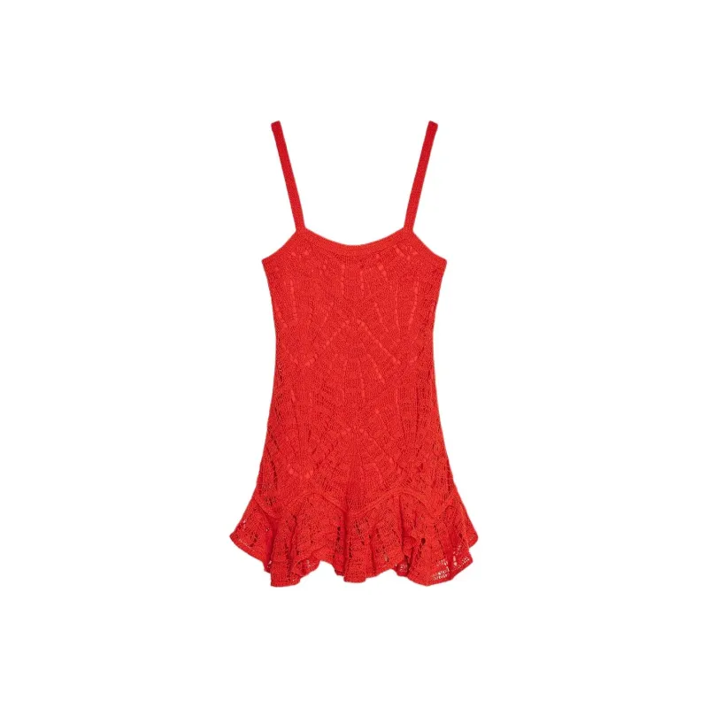 ZARA Slip Dresses Women's Red-0