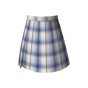 SHENBEI JK Casual Short Skirts Women's Gentle Coastline Plaid Skirt