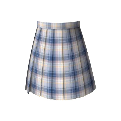 SHENBEI JK Casual Short Skirts Women's Gentle Coastline Plaid Skirt