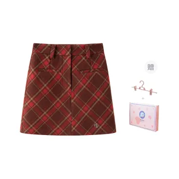 Tokyo Season Casual Short Skirts Spring And Fall Women's Gift Box Set Red Plaid